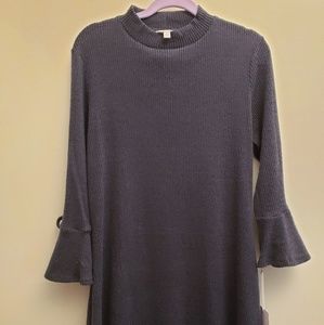 NWT LC Bluish Gray sweater Belle Sleeve Dress L